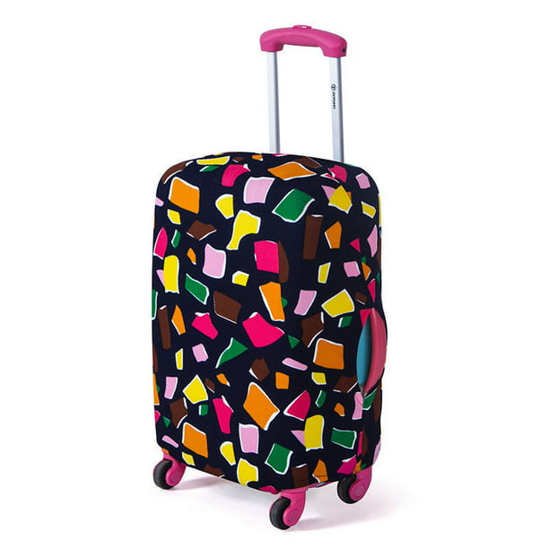 Rainbow Marble Travel Suitcase Protector Zipper Suitcase Cover Elastic 